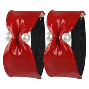 Elastic Heel Retainers Shoe Stabilizers Prevent Slippage Footwear Support Ankle Straps with Pearls For Women Dress Shoes