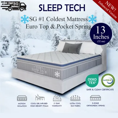 Cooling Mattress Pocket Spring Mattress Single Mattress Super Single Queen Size Mattress and King Mattress Ice Cold Silky Fabric