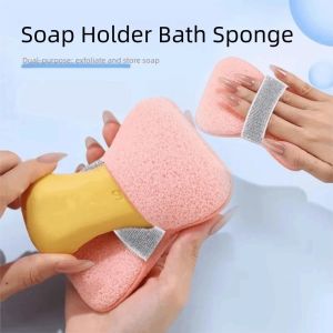GLASSES VIEW 1Pc Bath Foaming Soap Foaming Net Soaps Saver Exfoliating Soap Bag Durable Sponge Foam Mesh Bath Body Washing