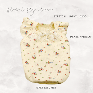 FLORAL FLY SLEEVE เสื้อหมา เสื้อสุนัข สไตล์เกาหลี เสื้อหมาอ้วน คอตตอน 100% ยืดหยุ่น นุ่มสบาย น้ำหนักเบา ไม่ย้วย