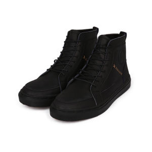 Sepatu Sneakers Boots Pria Classic Kulit Exos E+ Series hitam - walkers