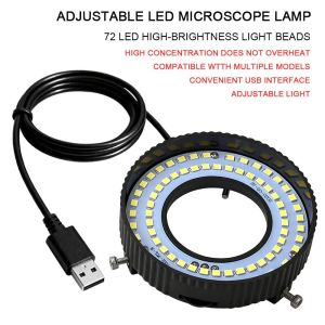 Fung Mall White LED Microscope LED Light USB Powered Bottom Lighting Microscope Lamp Fill Light Adjustable Brightne Microscope Ring Light Biological Microscope