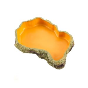 PERNEAKY Nhựa Bát nước cho bò sát Rock Có thể leo lên Đĩa nước Rùa Đồ dùng cho rùa và ếch Có Sừng Dễ lau chùi Dụng cụ cho bò sát ăn Rùa