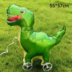 Walking Balloon Toy with Wheels Dinosaur Design Outdoor Play Toys for Kids Birthday Party Decor