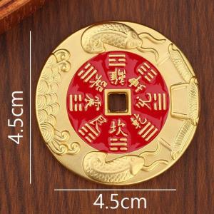 已开光 招财 大号 红油鱼跃龙门山鬼花钱黄铜摆件包包配件随身携带黄铜牌子家居饰品 Prosperity Red Oil Fish Leaping Dragon Gate Mountain Ghost Spending Brass Ornaments Bag Accessories Carry Brass Brand Home Decorations with You