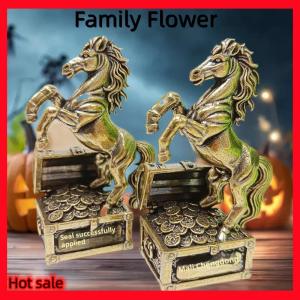 Family Flower Flash Sale 1pcs Zodiac ngựa Tượng trang trí quà tặng Brass Ngựa phong thủy bức tượng nhỏ thủ công văn phòng trang trí nội thất phụ kiện
