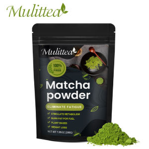Mulittea Pure Matcha Powder 100% Natural Plant-Based Green Tea Powder Energy Boost & Antioxidant Support Versatile for Drink & Baking 200g