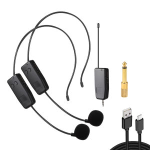 (HD1)2.4G Head-mounted Wireless Microphone Set Transmitter with Receiver for Teaching Meeting