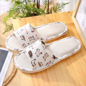 Women Men Couple Slippers Non Slip Slippers Cotton and Linen Soft Bottom Slipper Travel Slippers Home Indoor Slippers Summer Open Toe Flip Flops Mens Bedroom Slippers Womens Silent House Slippers拖鞋