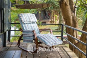 Ghế thư giãn | POANG ROCKING CHAIR | plywood óc chó/bạch dương | kẻ xanh | R67xS162xC86 cm