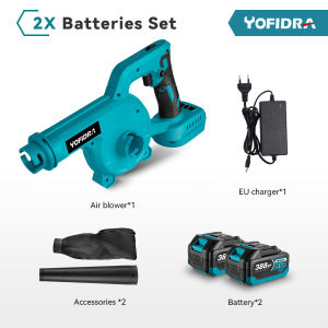 1000W Brushless High Powerful Electric Blower four makita 10cell 6 Gears 2 In 1 Blowing andSuction Leaf Dust Collector Turbo Blower Garden Household Dust Cleaning Blower Power Tools For 18V Makita Battery