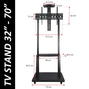🔥SG🔥 32‘’-72‘’inch Mobile LCD TV Stand Vertical TV Trolley Stand Adjustable Floor Standing TV Stand TV Mobile Cart