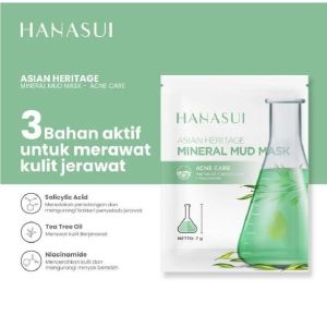 Hanasui Mud Mask Masker Lumpur 7gr Masker Perawatan Pencerah Wajah
