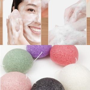 1Pc Puff Natural Cleanse Exfoliator Puff Face Cleaning Sponge Round Shape Konjac Face Washing Sponge Facial Tools Wholesale 2025