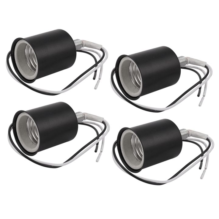 4X E27 Ceramic Screw Base Round LED Light Bulb Lamp Socket Holder