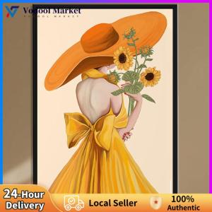 【Vodool】 11CT Sunflower Girl Pattern Cross Stitch Printing Full Embroidery Kit Needlework