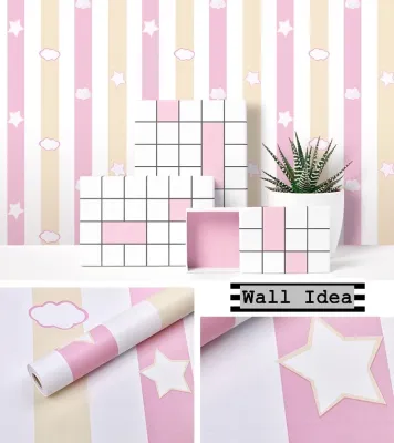 ขายดี Wall Ideas ลายใหม่ น่ารัก วอลเปเปอร์ สติกเกอร์ติตผนัง PVC มีกาวในตัว ขนาด 45 cm x 9-10 M #แต่งห้องนอน