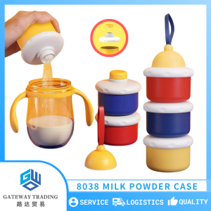 Baby Milk Powder Container 3 Layers Milk Dispenser Infant Formula Storage Portable Baby Food Dispenser Matte Texture Design Multi-Layer Box BPA-Free Milk Dispenser Stackable Container
