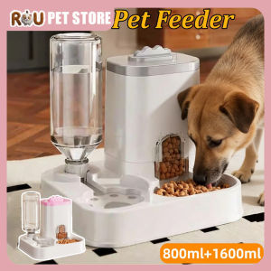 2 In 1 Automatic Pet Feeder Dog Food Bowls Cat Water Dispenser Large Capacity Removable Easy To Wash