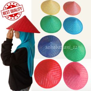 Topi caping sawah petani anti panas / caping ospek warna warni