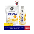 Paket Sabun Mandi Cair Lervia Plus Body Wash Milk & Honey 400 ml Pouch + Botol 250 ml. 