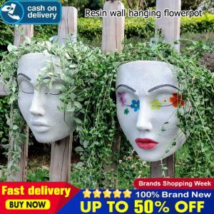 2Days🌱Local Warehouse🌱Face Planter Pot Head Planter for Wall Decor Resin Wall Mounted Planter Face Pot Face Flowers Pots for Indoor Outdoor Plants Gift for Friends and Family
