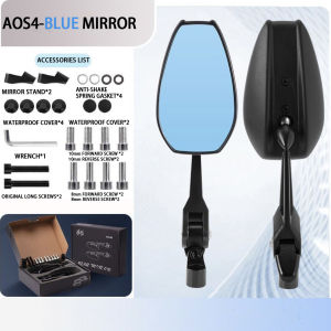 MHR BLUE LENS REAR SIDE MIRROR STREET KING CARBON UNIVERSAL MOTORCYCLE ACCESSORY