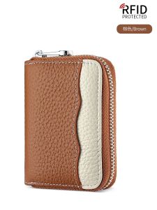 Genuine Leather Wallet for Women and Men RFID Blocking Credit Card Holder Wallet 20 Slots Credit Card Holder with Zipper