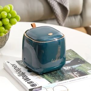 Round Double-Layer Desktop Trash Can with Lid Small Storage Waste Bin for Bathroom Office Coffee Table Paper Basket Organizer2026