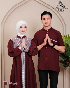 Couple Gamis Lebaran 2025 | Crinkle MIx Renda | Set Baju Muslim Mewah | Pesta & Kondangan Premium