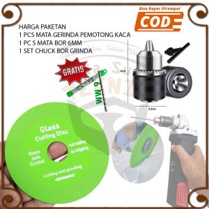 Pisau Potong Botol Kaca Mata Gergaji Gerinda Batu Alam Belah Poles + Chuck Kepala Bor Gerinda