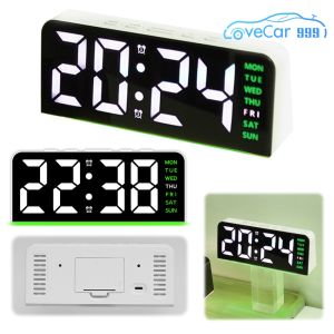 Contemporary LED Digital Alarm Clock with Large Screen and Bright Numbers for Bedroom and Office Decor