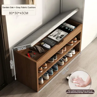 MC-home Entrance Door Shoe Bench Home Entryway Sit-and-Store Shoe Cabinet Integrated Shoe Rack and Bench Small Narrow Long Bench for Putting on Shoes
