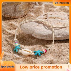 ✨QK shop✨ Bohemian Natrual Shell Beads Bracelets For Women Sea Star Turtle Conch Woven Rope Bracelet Beach Handmade Holiday Jewelry Gifts