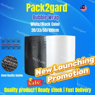 Pack2gard Bubble Wrap 100m Roll with Single or Double Layer - Multiple Sizes Available for Packaging Protection