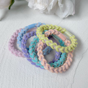 SG🍧6-12pc Set 5mm High Elasticity Thick Ice Cream Hair Tie Hair Rope Ponytail Hair Band for School Daily Holiday Outfit Dress Up