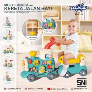 BABY WALKER TRAIN (5 IN 1) SB-8318 SPACEBABY  mainan anak