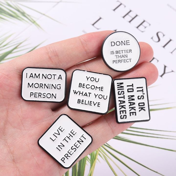 Motivational Quotes Enamel Pins Live Life Happy Brooches Lazada Singapore