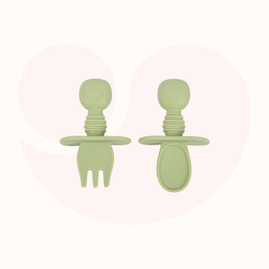Bộ thìa nĩa silicone Lumicare - Mặt cười