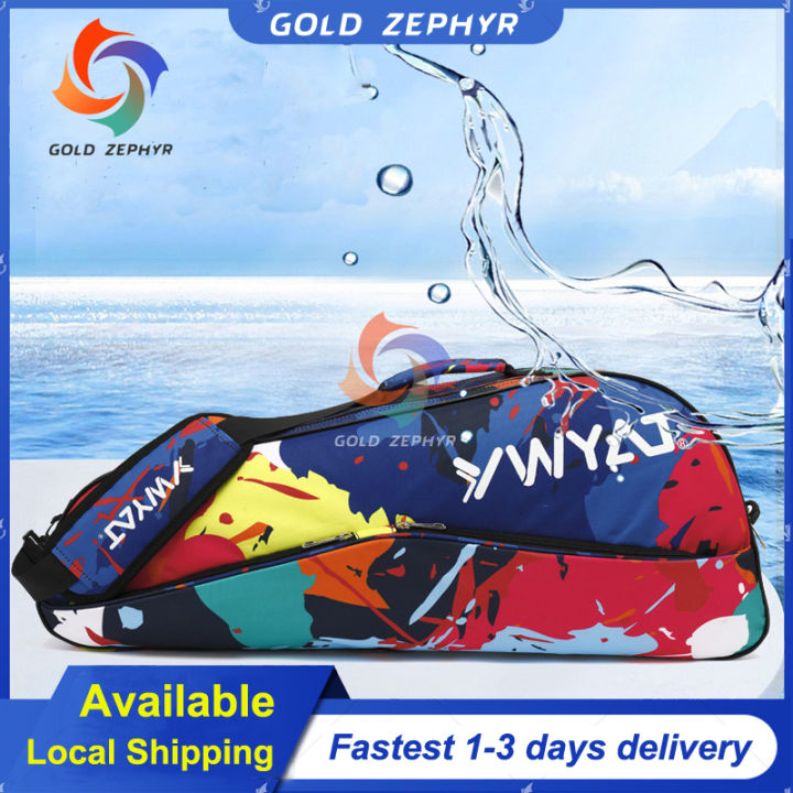 Badminton Rackets Bag With Shoes Compartment Waterproof Badminton Racket One Shoulder Bag