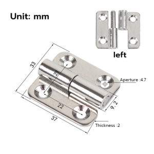 LoviRa 33*37*2mm Stainless Steel Hinge Flat Folding Door Fan-shaped Hinge Removable Industrial Hinge