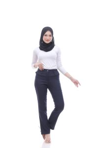 Bisa COD - TERLARIS CELANA KANTORAN WARNA NAVY - Celana Formal kerja Kantor Kasual Polos Wanita Terbaru Model SEMI CUT BRAY By.DANNIS NEW