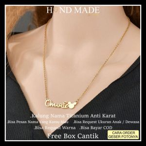 kalung nama anak perempuan kalung nama titanium anti karat kalungnama aksesoris wanita necklace titanium aksesoris fashion