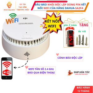 {WIFI}Đầu báo khói qua WIFI dùng pin độc lập DAHUA SA2FA báo qua điện thoại