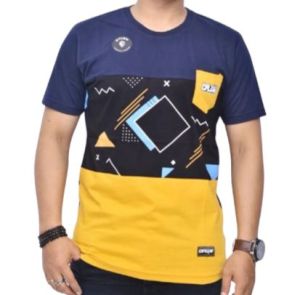 Kaos Distro DFlow Navy Yellow MUSTRAD BISA COD