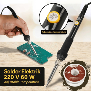 FAST DELIVERY Solder Listrik + Timah Cepat Panas Adjustable Temperature Soldering Elektrik 220V 60W