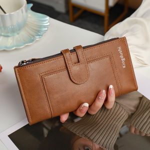 Womens Long Zip Wallet Vintage Long Card Holder Female Zipper Purse  Large Capacity Korean Style Clutch Bag