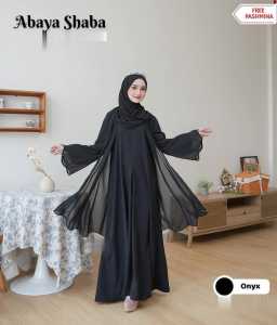 Shaba Gamis Syari Set Hijab Abaya Sultan Model Mewah Matt Ceruty Babydoll Import Payet Premium abaya turki terbaru 2026 lebaran viral remaja dewasa warna hitam simple elegan