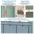 Zip Almari Baju Kain Besar Cabinet T-shape Large Capacity Zipped Wardrobe Clothes Organization Storage Rack Cabinet Clothes Rack Bedroom Cupboard. 