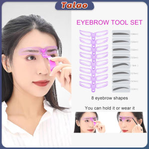 Talao Eyebrow Tool Set 8 shapes Magic Handle Eyebrow Card Eye Brow Class Makeup Tools